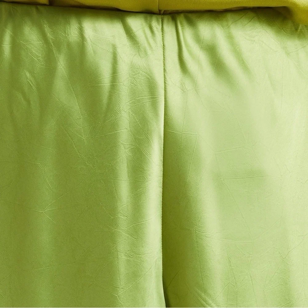 NWT Vince ‘Textured Satin Bias Cut Pant’ in “Cactus” Lime Green Plus Size 1X